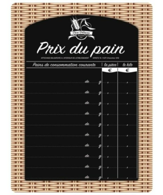 Panneau ardoise pour affichage prix du pain 15 x 20 cm - à l'unité