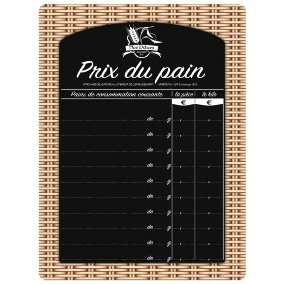 Panneau ardoise pour affichage prix du pain 15 x 20 cm - à l'unité