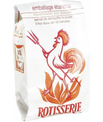 Sac poulet rôti kraft blanc 18 + 9 x 35,5 cm - par 100