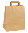 Sac papier kraft brun à poignées plates 26 + 14 x 29 cm - par 250
