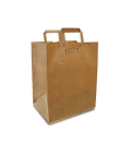 Sac papier kraft brun à poignées plates extérieures 26 + 20 x 32 cm - par 250