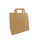 Sac papier kraft brun à poignées plates 26 + 19 x 25 cm - par 250