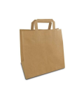 Sac papier kraft brun à poignées plates 26 + 17 x 25 cm - par 50
