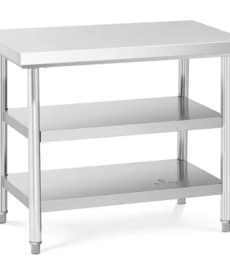 Table de travail inox - 100 x 60 cm - 600 kg - 3 niveaux