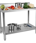 Table de travail en inox avec dosseret - 100 x 60 cm - Capacité de 114 kg