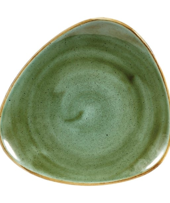 Assiettes triangulaires Churchill Stonecast Samphire Green 229mm (Lot de 12)