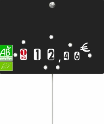 Étiquette prix à pique et à tournette "Agriculture Biologique" 12 x 8 cm - par 10