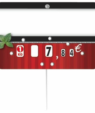 Étiquette prix à pique et à tournette "Carmina" 10,5 x 7 cm - par 10