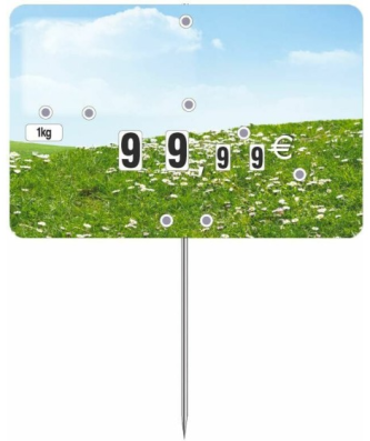 Étiquette prix à pique et à tournette "Champêtre" 10,6 x 8,8 cm - par 10