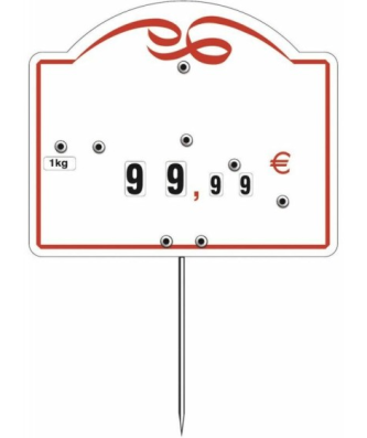 Étiquette prix à pique et à tournette "Cordon Rouge" 10,6 x 8,7 cm - par 10