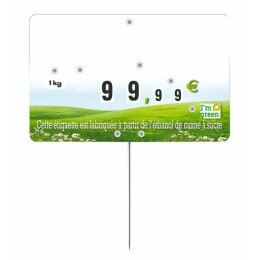 Étiquette prix à pique et à tournette "I'm green" 12,6 x 8 cm - par 10