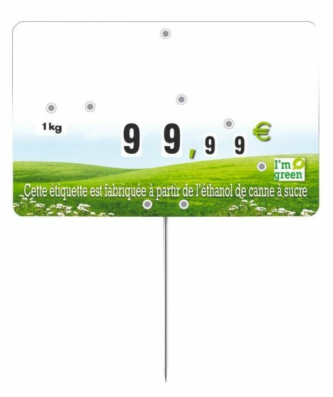 Étiquette prix à pique et à tournette "I'm green" 12,6 x 8 cm - par 10