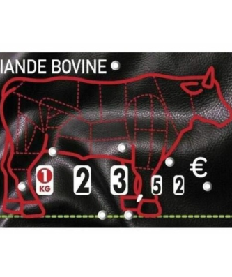 Étiquette prix à pique et à tournette pour boeuf "Presto" 12 x 8 cm - par 10