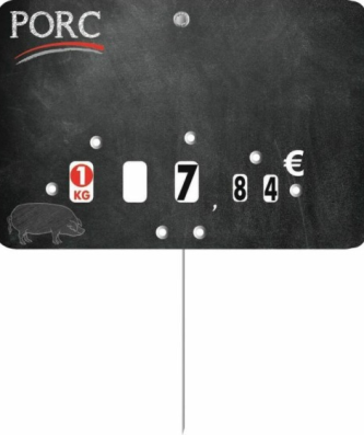 Étiquette prix à pique et à tournette pour porc "Maestria" 12 x 8 cm - par 10