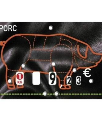Étiquette prix à pique et à tournette pour porc "Presto" 12 x 8 cm - par 10