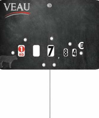 Étiquette prix à pique et à tournette pour veau "Maestria" 12 x 8 cm - par 10