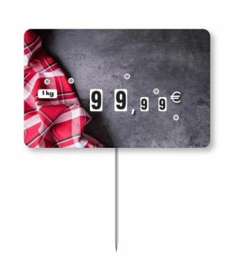 Étiquette prix à pique et à tournette "Torchon" 12,6 x 8 cm - par 10