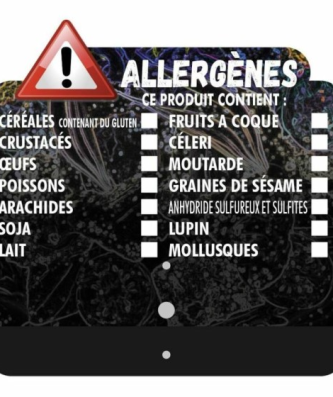 Étiquette prix allergène avec grippeur 6,9 x 6,8 cm - par 10