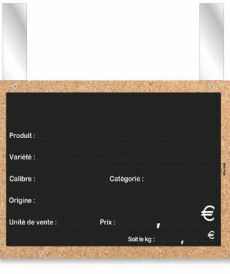 Étiquette prix ardoise à pattes 15 x 10 cm - par 10