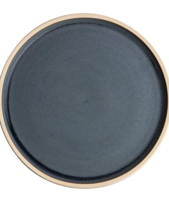 Assiettes plates bord droit granit bleu Olympia Canvas 18 cm (Lot de 6)