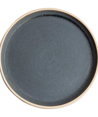 Assiettes plates bord droit granit bleu Olympia Canvas 25 cm (Lot de 6)