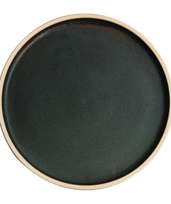 Assiettes plates bord droit vert bronze Olympia Canvas 25 cm (Lot de 6)