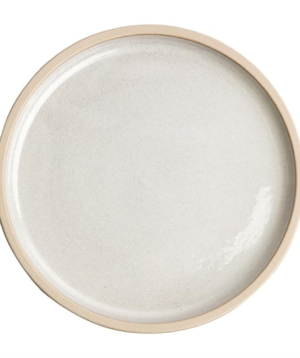 Assiettes plates bord droit blanc Murano Olympia Canvas 25 cm (Lot de 6)