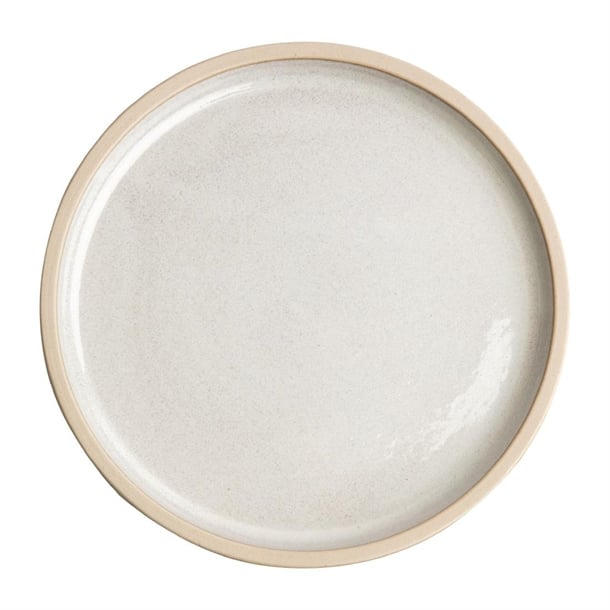 Assiettes plates bord droit blanc Murano Olympia Canvas 25 cm (Lot de 6)