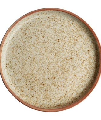 Assiettes plates bord droit beige moucheté Olympia Canvas 18 cm (Lot de 6)