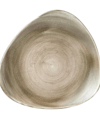 Assiettes triangulaires Churchill Stonecast Patina Lotus Antique Taupe 254mm (Lot de 12)