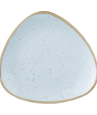 Assiettes triangulaires Churchill Stonecast Duck Egg Lotus 265mm (Lot de 12)