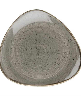 Assiettes triangulaires Churchill Stonecast Grey Cappuccino Lotus 229mm (Lot de 12)