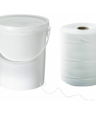 Ficelle alimentaire lin blanche calibre 3,5/2 1750 m en seau avec dévidage central - à l'unité