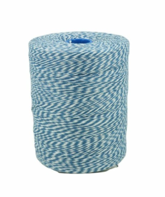 Ficelle alimentaire plastique bleu et blanc chiné calibre 3,5/2 1750 m - à l'unité
