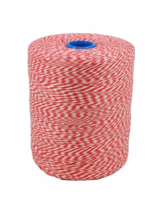 Ficelle alimentaire plastique rouge et blanc chiné calibre 2,5/1 2500 m - à l'unité