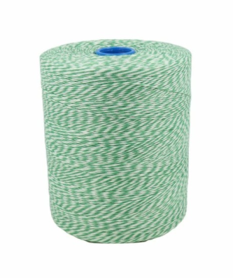 Ficelle alimentaire plastique vert et blanc chiné calibre 3,5/2 1750 m - à l'unité