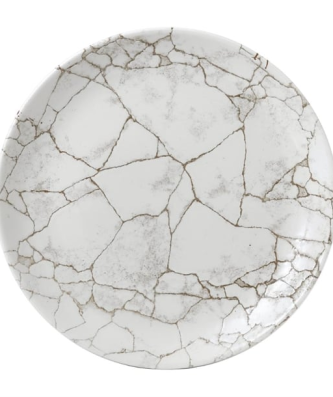 Assiettes rondes Studio Prints Kintsugi Agate Grey 288mm (Lot de 12)
