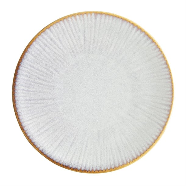 Assiettes plates Olympia Drift en relief gris 180mm (lot de 6)