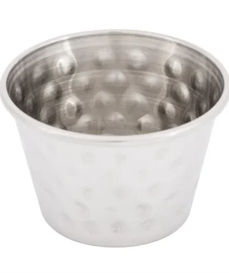 Pots à sauce en acier inoxydable martelé Olympia 70ml (lot de 12)