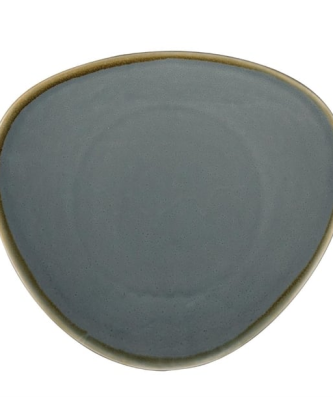 Assiette triangulaire couleur océan Olympia Kiln 280mm (Lot de 4)