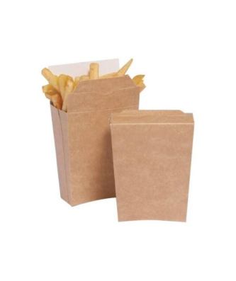 Grand coffret à frites refermable kraft brun 500 ml - par 450