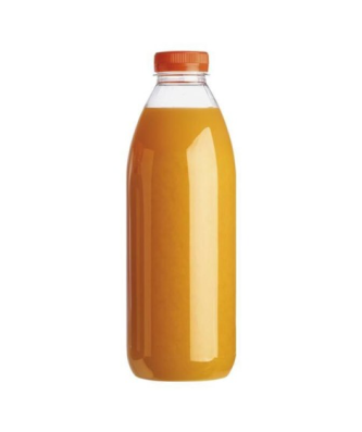 Grande bouteille plastique jetable avec bouchon orange 1 litre - par 74