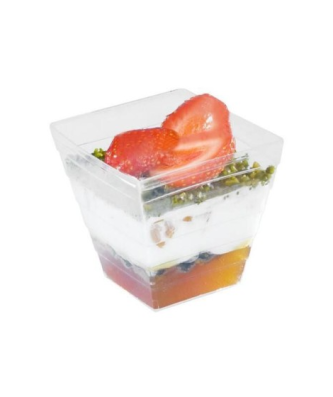 Grande verrine pyramide plastique transparente 200 ml - par 50