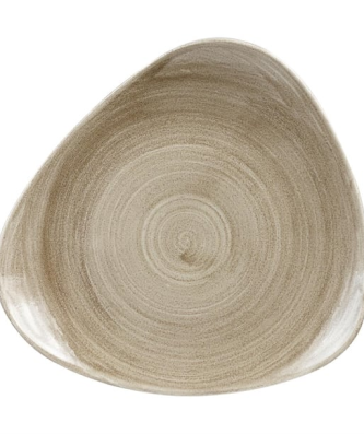 Assiettes triangulaires Churchill Stonecast Patina Antique Taupe 311mm (Lot de 6)