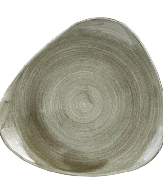 Assiettes triangulaires Churchill Stonecast Patina Antique Green 311mm (Lot de 6)