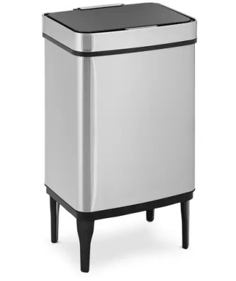 Poubelle automatique - 45 l - grise - sur pieds