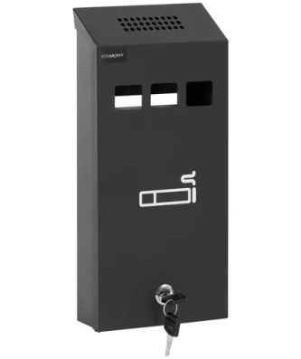 Cendrier mural - pour l'extérieur et l'intérieur - verrouillable - 30 x 14 x 6 cm