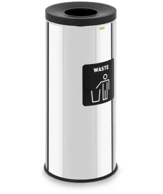 Poubelle - 45 l - Argent - Autocollant pour les déchets résiduels