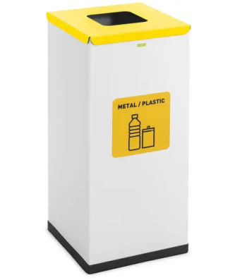 Poubelle de recyclage- 60 L - blanc - labellisée emballages recyclables
