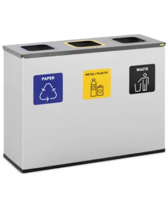 Poubelle de recyclage - 180 L - 3 compartiments